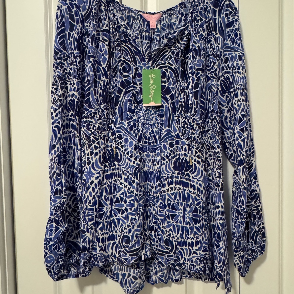 Lilly Pulitzer Willa Top Taverna Tile